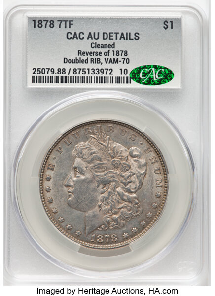 1878 7TF $1  Reverse of 1878, Doubled RIB, VAM-70 MS thumbnail 5
