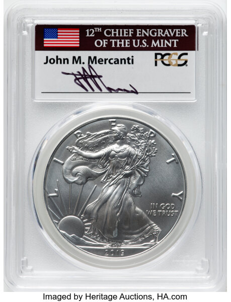 2019-(W) $1  Silver Eagle, Struck at West Point Mint MS66 thumbnail 7