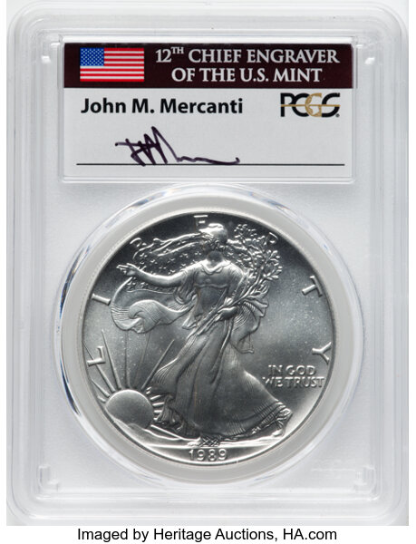 1989 $1  Silver Eagle MS69 CAC thumbnail 22