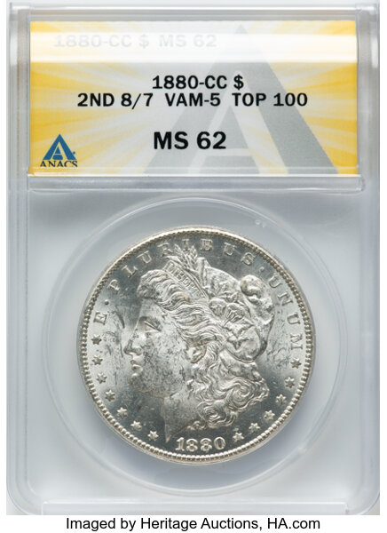 1880-CC $1  8/7, High 7, VAM-5 MS thumbnail 4