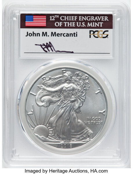2018-(W) $1  Silver Eagle, Struck at West Point Mint MS64 thumbnail 5