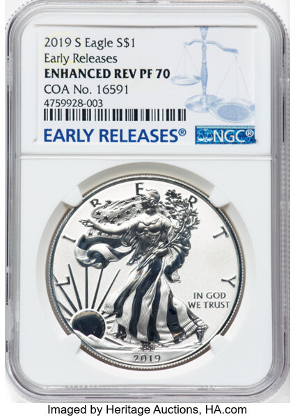2019-S $1  Silver Eagle, Enhanced Reverse Proof PR70 thumbnail 21