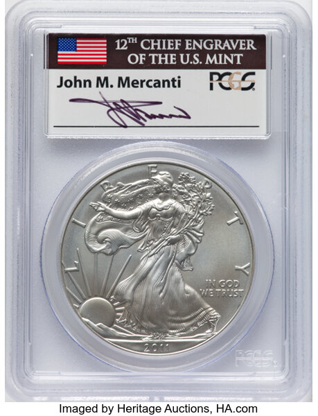 2011-S $1  Silver Eagle, Burnished, 25th Anniversary MS63 thumbnail 22