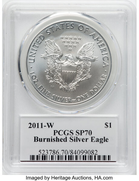 2011-W $1  Silver Eagle, Burnished, 25th Anniversary OGP thumbnail 12