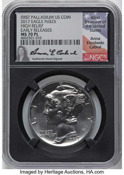 2017-(P) $25  Palladium Eagle, High Relief MS68 thumbnail 7