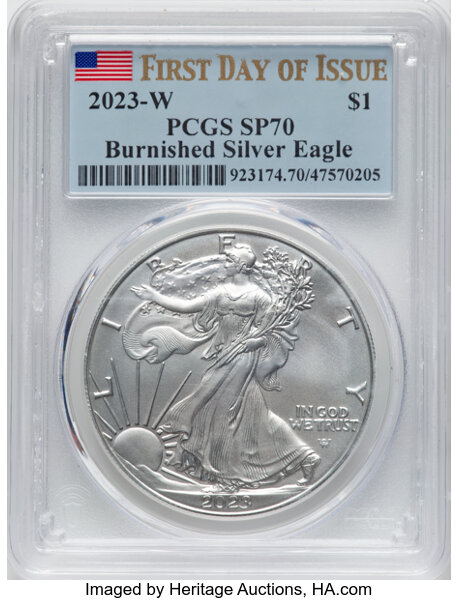 2023-W $1  Silver Eagle, Burnished MS68 thumbnail 21