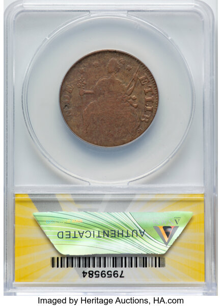 1787 Copper Connecticut, Mailed Bust Left MS BN G6 BN thumbnail 2