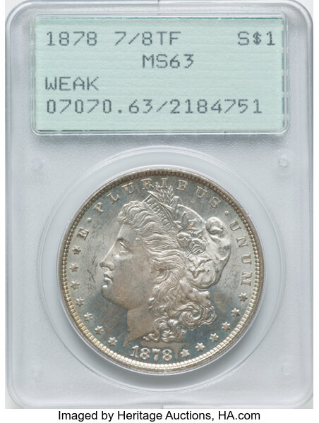 1878 7/8TF $1  Weak, 7/4, Doubled Legs, VAM-33 MS thumbnail 11