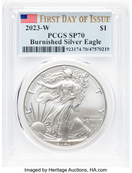 2023-W $1  Silver Eagle, Burnished MS68 thumbnail 23