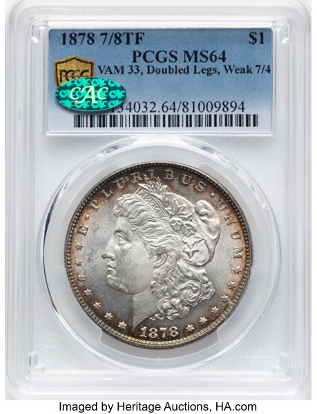 1878 7/8TF Weak One Dollar MS Values | Greysheet