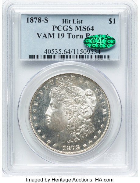 1878-S $1  Torn Bonnet, VAM-19 MS thumbnail 2