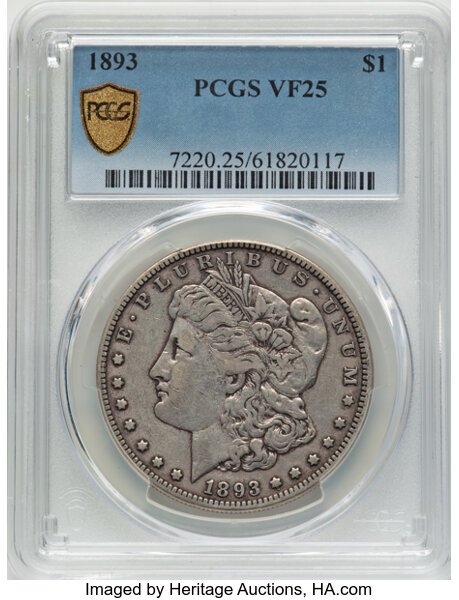 1893 One Dollar MS Values | Greysheet