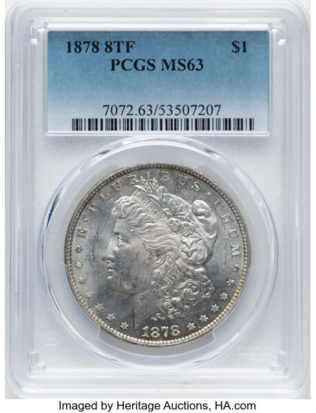 1878 8TF Pierced Eyelid One Dollar VAM 6 MS Values | Greysheet