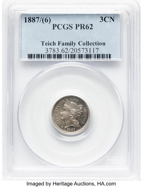 Image for 1887 3cN PR62 CAC