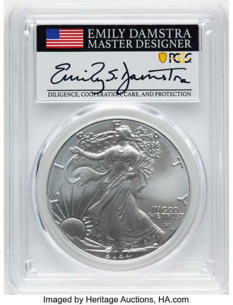 2024-(P) $1  Silver Eagle, Star Privy MS69 CAC thumbnail 25