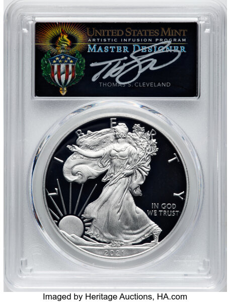 2021-W $1  Silver Eagle, Reverse Proof, Type 1 PR70 CAC thumbnail 21