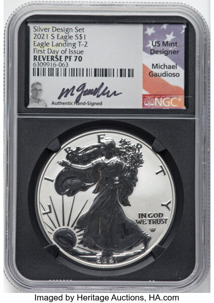 2021-S $1  Silver Eagle, Reverse Proof, Type 2 PR66 CAC thumbnail 15