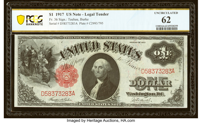 1917 One Dollar Values | Greensheet