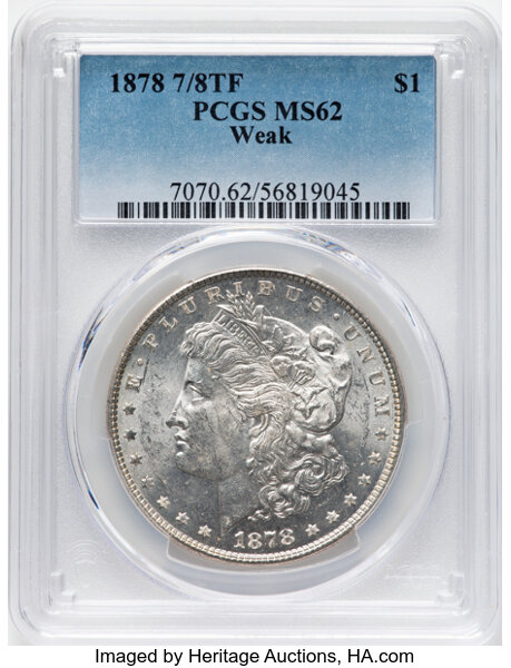 1878 7/8TF $1  Weak, 7/4, Doubled Legs, VAM-33 MS thumbnail 7