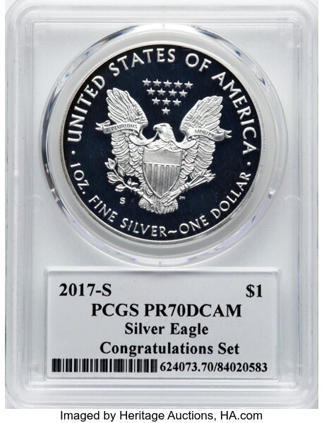 2017-S $1  Silver Eagle PR DCAM PR70 DCAM thumbnail 6