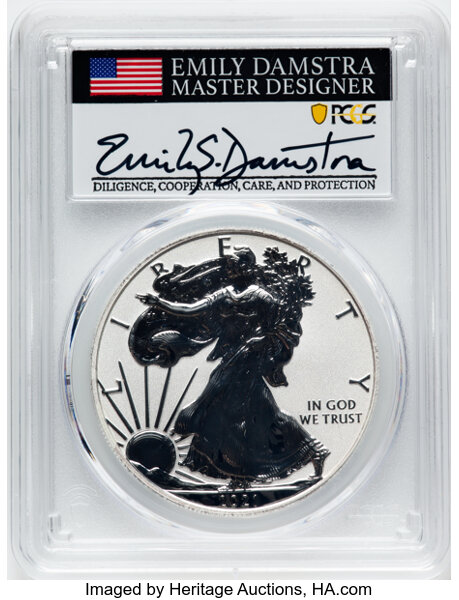 2021-W $1  Silver Eagle, Reverse Proof, Type 1 PR70 CAC thumbnail 11