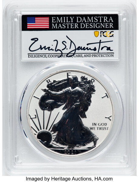 2021-W $1  Silver Eagle, Reverse Proof, Type 1 PR70 CAC thumbnail 9