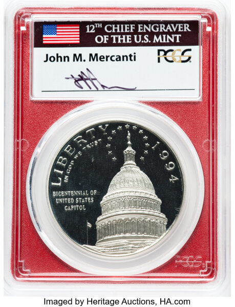 1994-S S$1 US Capitol Bicentennial PR DCAM OGP thumbnail 3