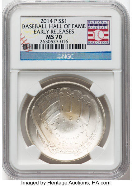 2014-P S$1 Baseball Hall of Fame MS thumbnail 6