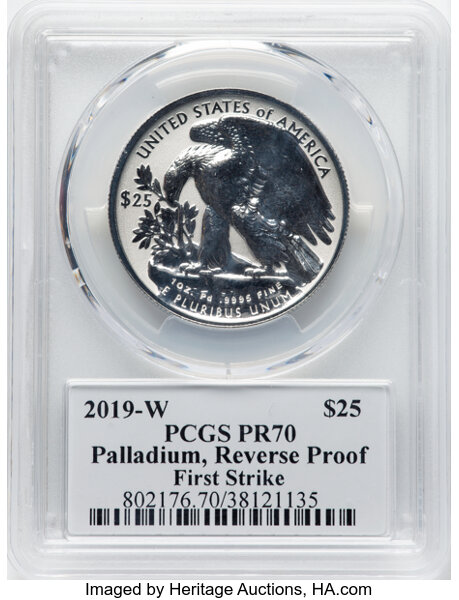 2019-W $25  Palladium Eagle, Reverse Proof PR67 thumbnail 20