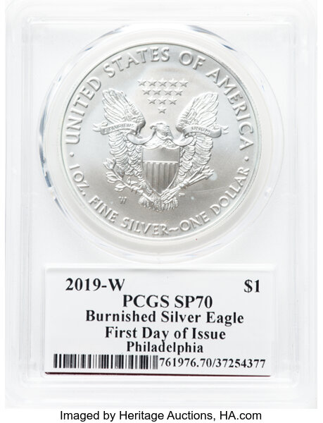 2019-W $1  Silver Eagle, Burnished OGP thumbnail 12
