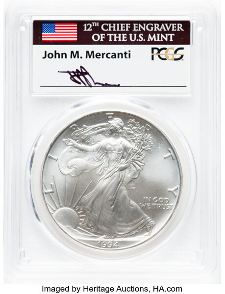 1994 $1  Silver Eagle MS70 thumbnail 3