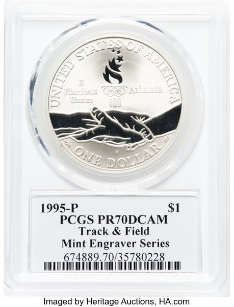 1995-P S$1 Atlanta Olympics Track & Field PR DCAM OGP thumbnail 6