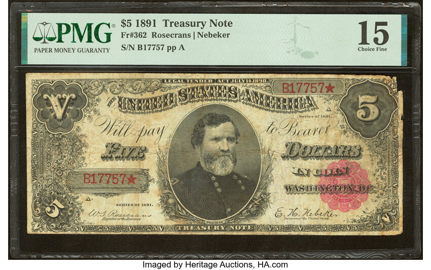 1891 $5  (Fr. 362) thumbnail 5