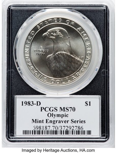 1983-D S$1 Los Angeles Olympiad Discus Thrower MS67 CAC thumbnail 23