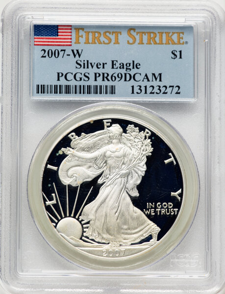 2007-W $1  Silver Eagle PR DCAM PR68 DCAM CAC thumbnail 9