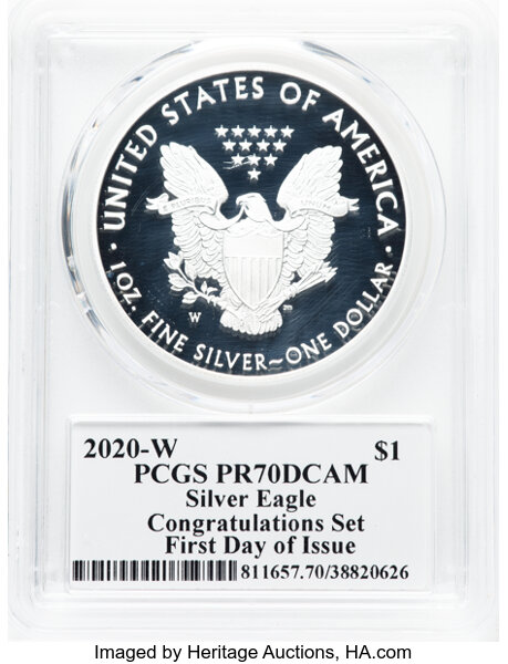 2020-W $1  Silver Eagle PR DCAM OGP thumbnail 20