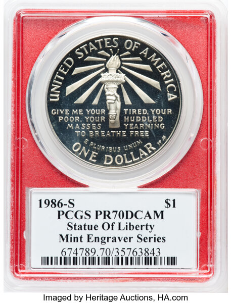 1986-S S$1 Statue of Liberty PR DCAM PR70 DCAM thumbnail 4
