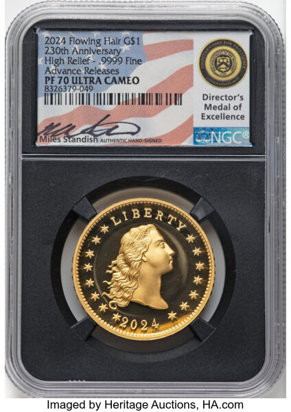 2024 Medal 1oz Silver, 230th Anniversary Flowing Hair MS thumbnail 17