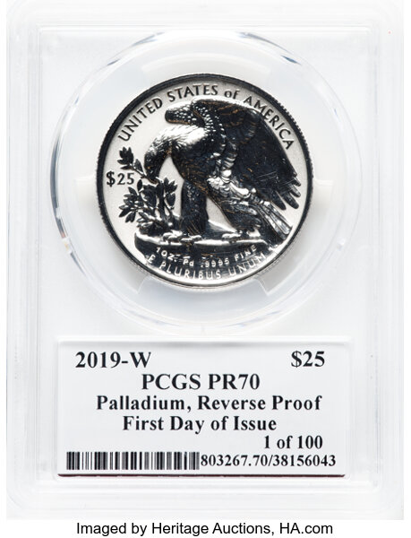 2019-W $25  Palladium Eagle, Reverse Proof PR67 thumbnail 23