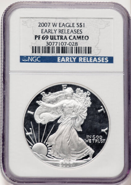 2007-W $1  Silver Eagle PR DCAM PR68 DCAM CAC thumbnail 7