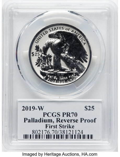 2019-W $25  Palladium Eagle, Reverse Proof PR67 thumbnail 24