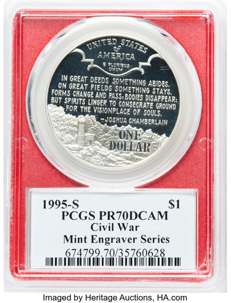 1995-S S$1 Civil War Battlefield Preservation PR DCAM PR70 DCAM thumbnail 2