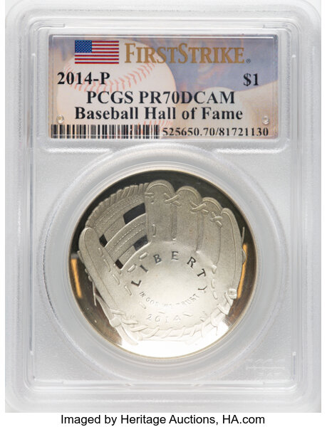 2014-P S$1 Baseball Hall of Fame PR DCAM PR70 DCAM thumbnail 7