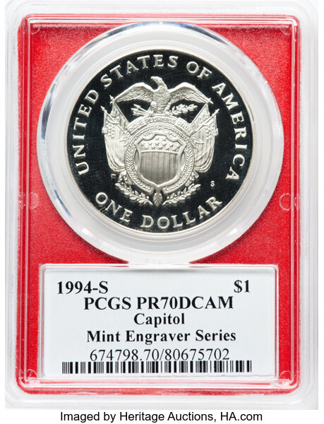 1994-S S$1 US Capitol Bicentennial PR DCAM OGP thumbnail 4