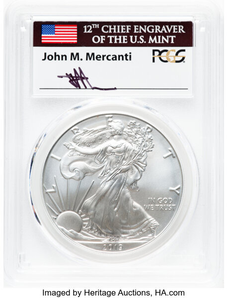 2019-W $1  Silver Eagle, Burnished OGP thumbnail 5