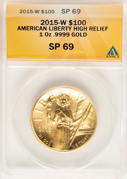 2015-W G$100  1oz Gold, Liberty, High Relief MS thumbnail 8