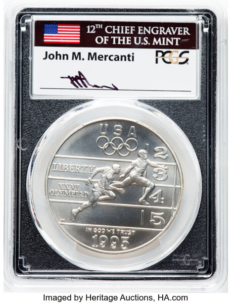 1995-D S$1 Atlanta Olympics Track & Field MS thumbnail 4