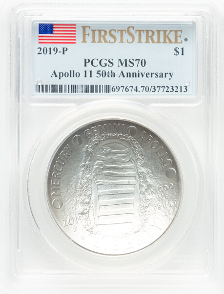 2019 P Apollo 11 50th Anniversary Silver dollar MS Values | Greysheet