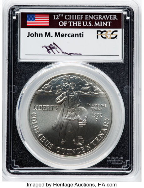 1992-D S$1 Columbus Quincentenerary MS thumbnail 3