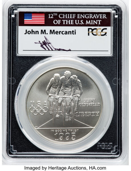 1995-D S$1 Atlanta Olympics Cycling MS thumbnail 2